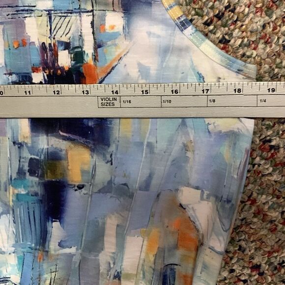 Coco Y Club Blue Artsy Abstract Print Sleeveless Scoop-Neck Coverup Dress Size S - Picture 8 of 10